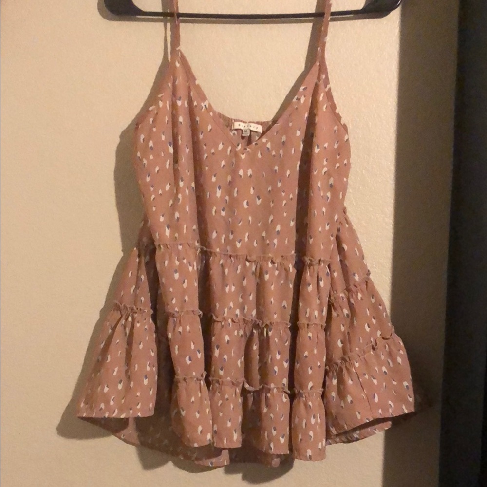 Pink Tiered Camisole with Spaghetti Straps